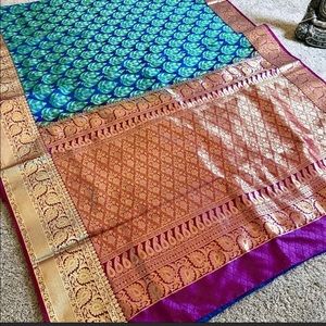 Silk Katan Saree come with Blouse size38